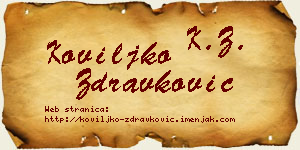 Koviljko Zdravković vizit kartica